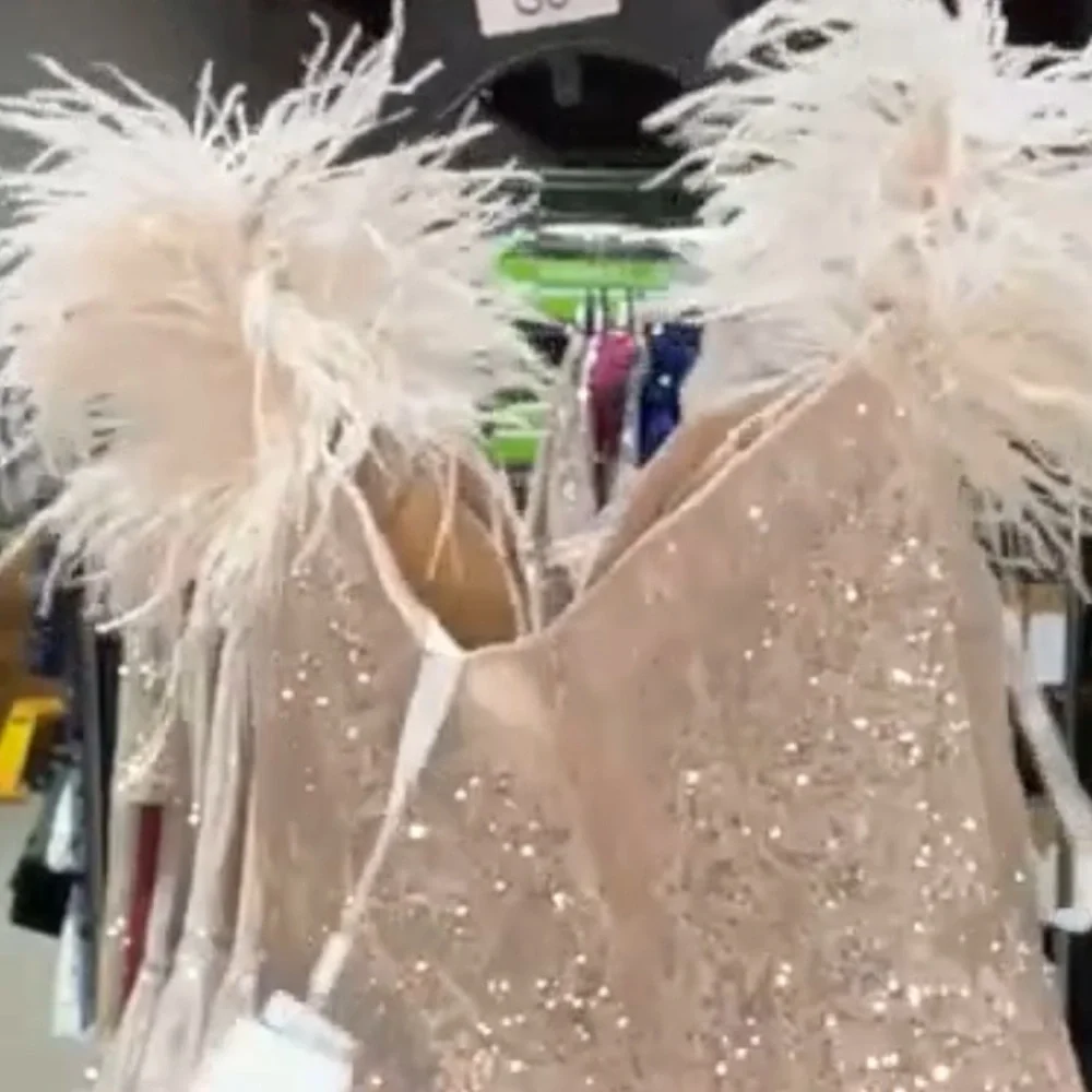 ✔️#86B BNWT MAC DUGGAL FEATHERED CRYSTAL EMBELLISHED SLEEVELESS GOWN … - Picture 11 of 12